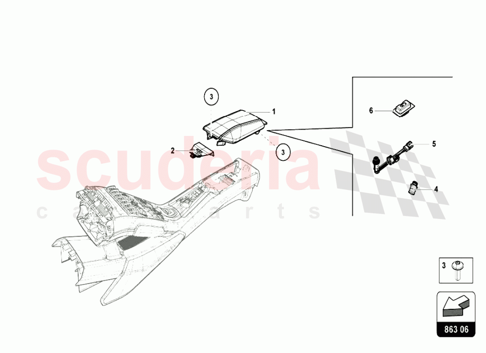 TUNNEL GLOVE BOX of Lamborghini Lamborghini Huracan LP610 Coupe