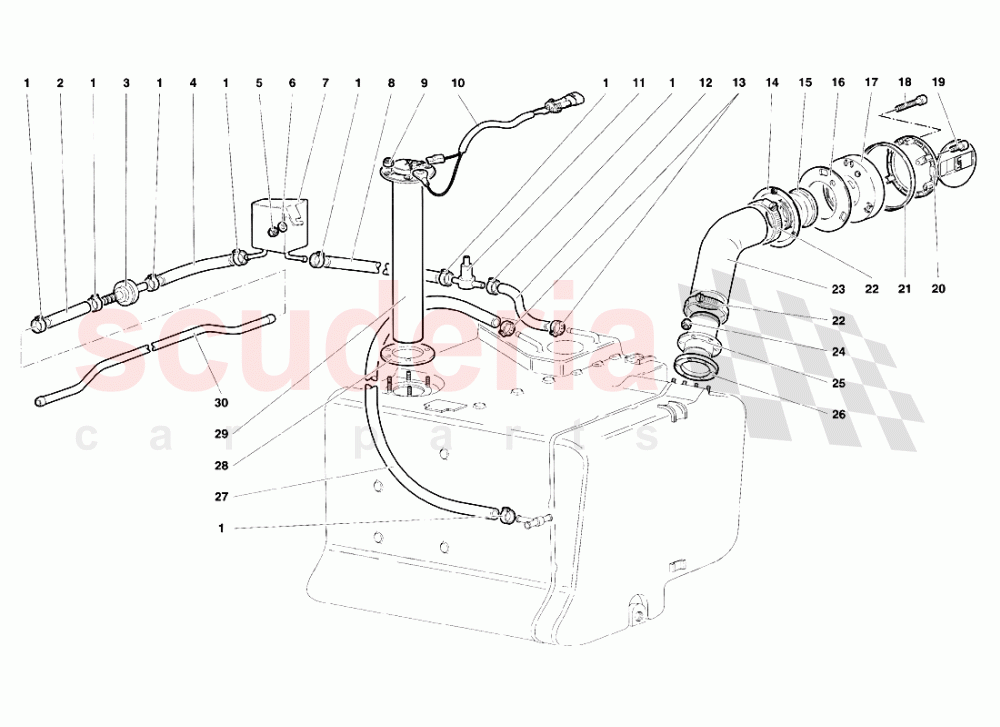 Fuel System 3 of Lamborghini Lamborghini Diablo SV (1995-1997)