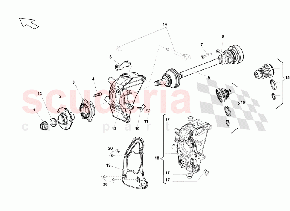 REAR DRIVE SHAFT of Lamborghini Lamborghini Gallardo LP550 Spyder