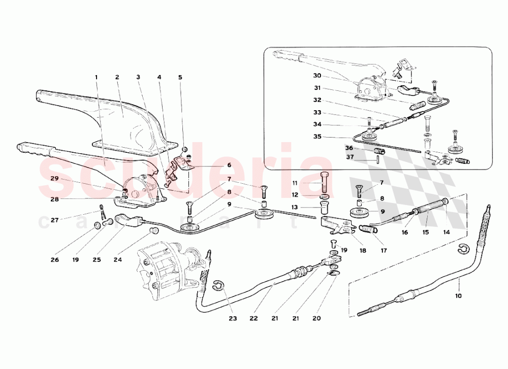 Handbrake of Lamborghini Lamborghini Diablo SV (1999)