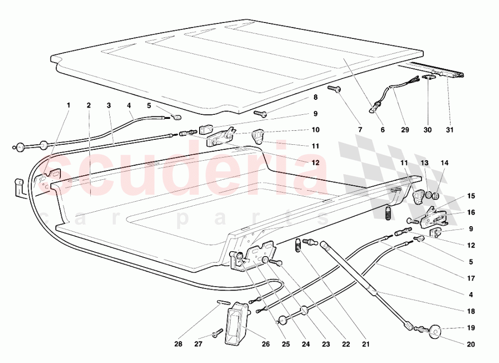 Engine Hood of Lamborghini Lamborghini Diablo SE30 (1993-1995)