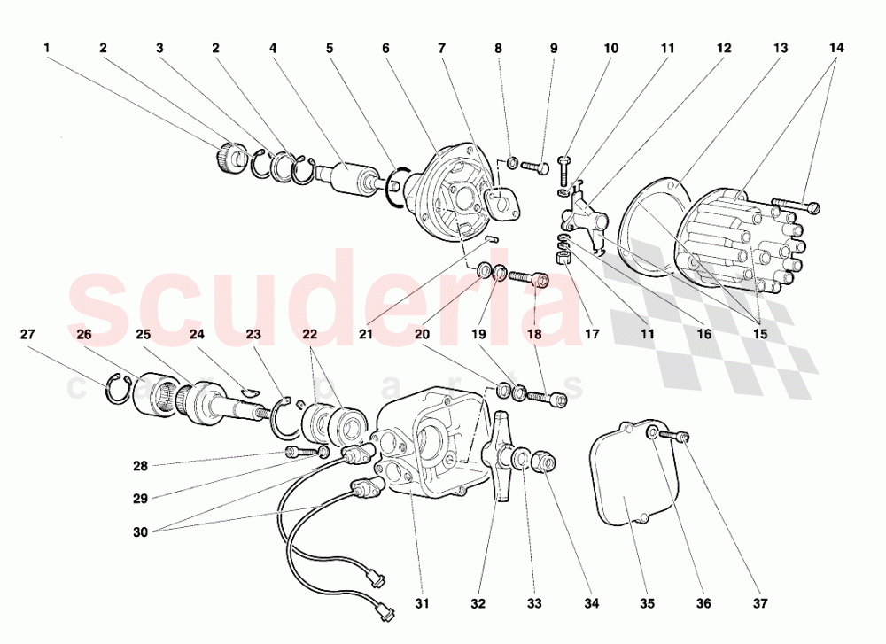 Ignition Distributor and Phase Sensors of Lamborghini Lamborghini Diablo SE30 (1993-1995)