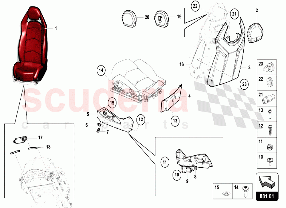 SEATS 1 of Lamborghini Lamborghini Aventador LP750 SV Roadster
