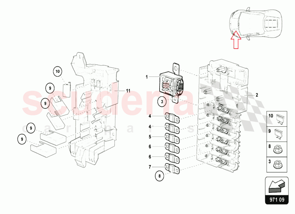 FUSE BATTERY ZONE of Lamborghini Lamborghini Huracan LP610 Coupe