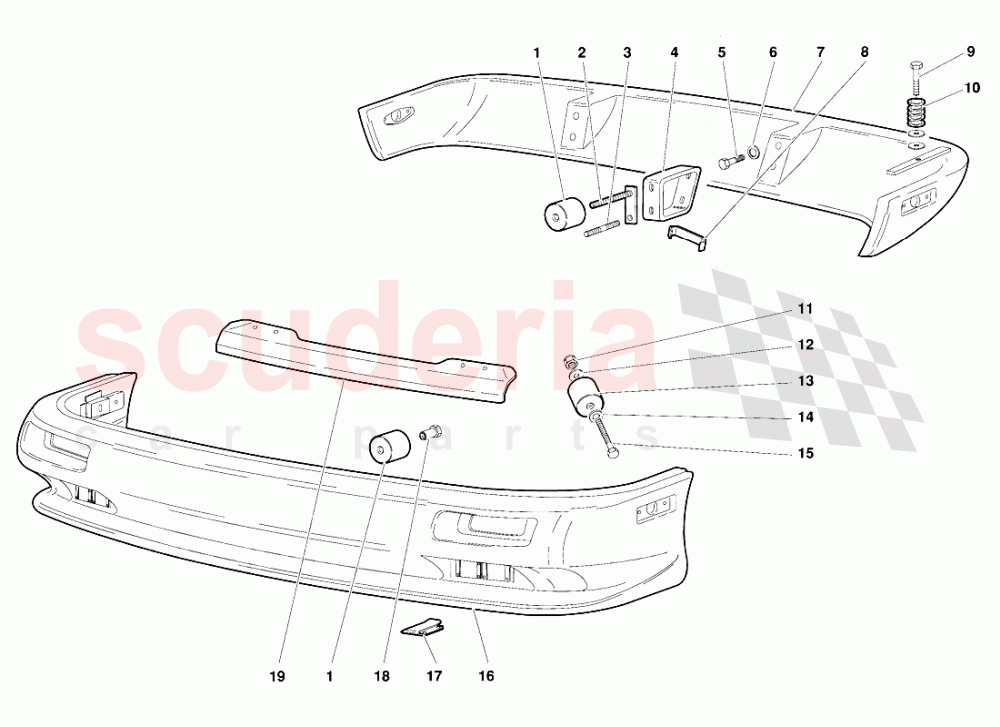 Bumpers (Valid for Australia Version - October 1991) of Lamborghini Lamborghini Diablo (1990-1998)