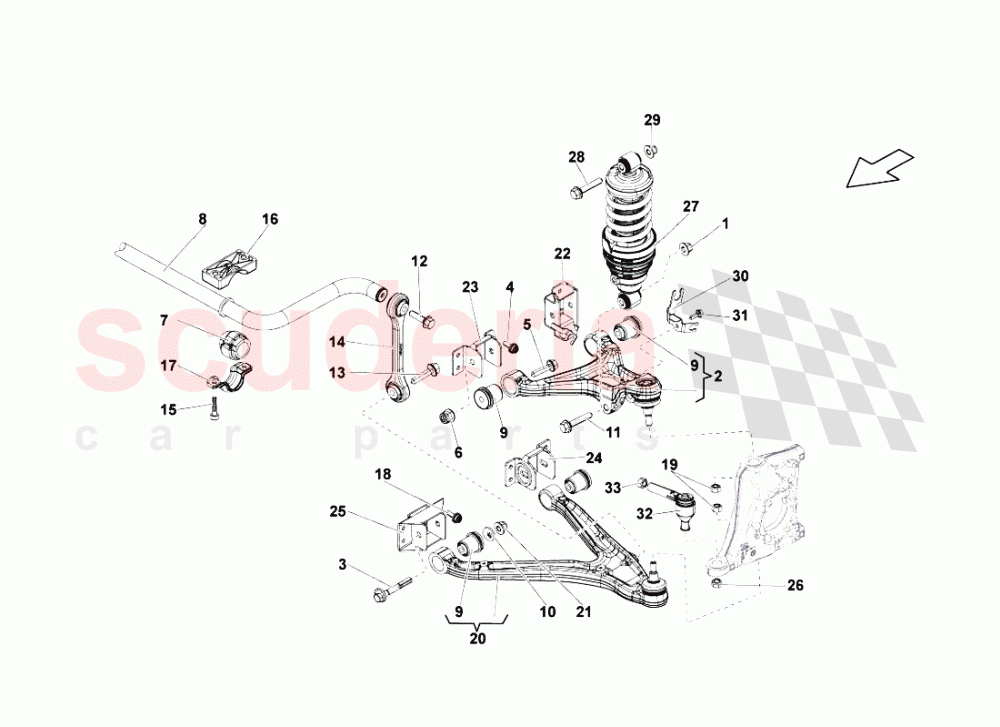 FRONT ARMS of Lamborghini Lamborghini Gallardo LP550 Spyder