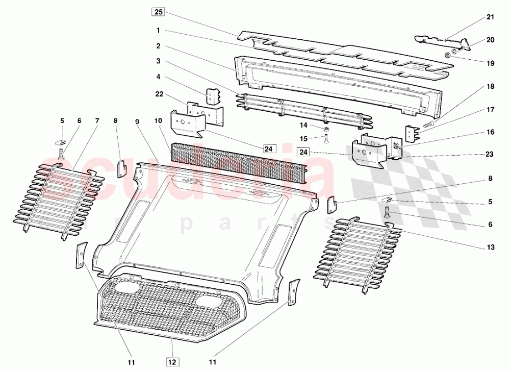 Rear Body Elements (Valid for June 1992 Version) of Lamborghini Lamborghini Diablo (1990-1998)