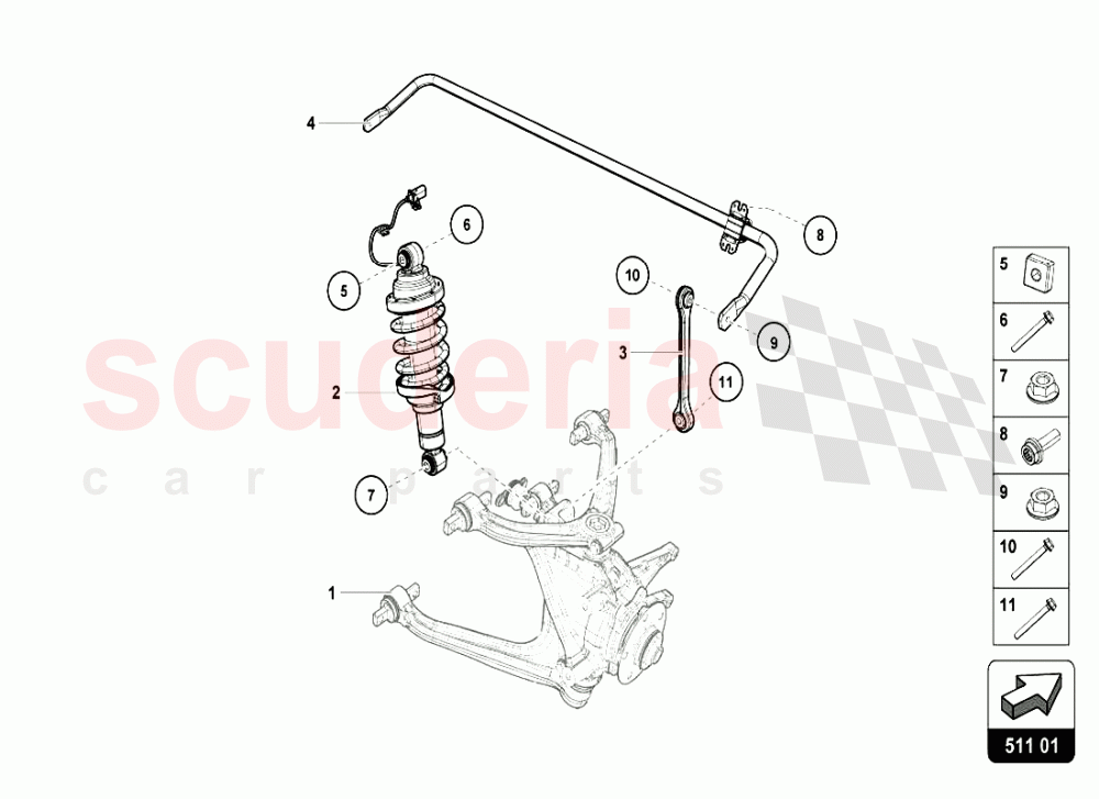 REAR SUSPENSION of Lamborghini Lamborghini Huracan LP610 Coupe