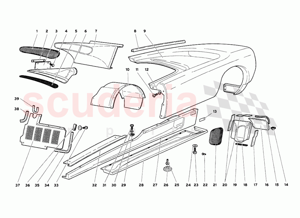 Body Elements - Left Side of Lamborghini Lamborghini Diablo VT 6.0 (2000-2001)