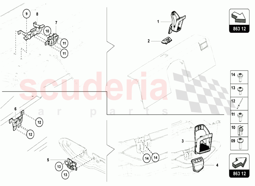 CUP HOLDER of Lamborghini Lamborghini Aventador LP720 Roadster