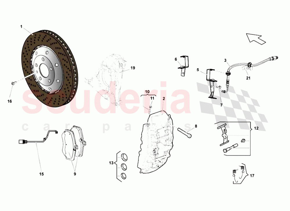 FRONT BRAKES DISCS CCB of Lamborghini Lamborghini Gallardo LP550 Spyder