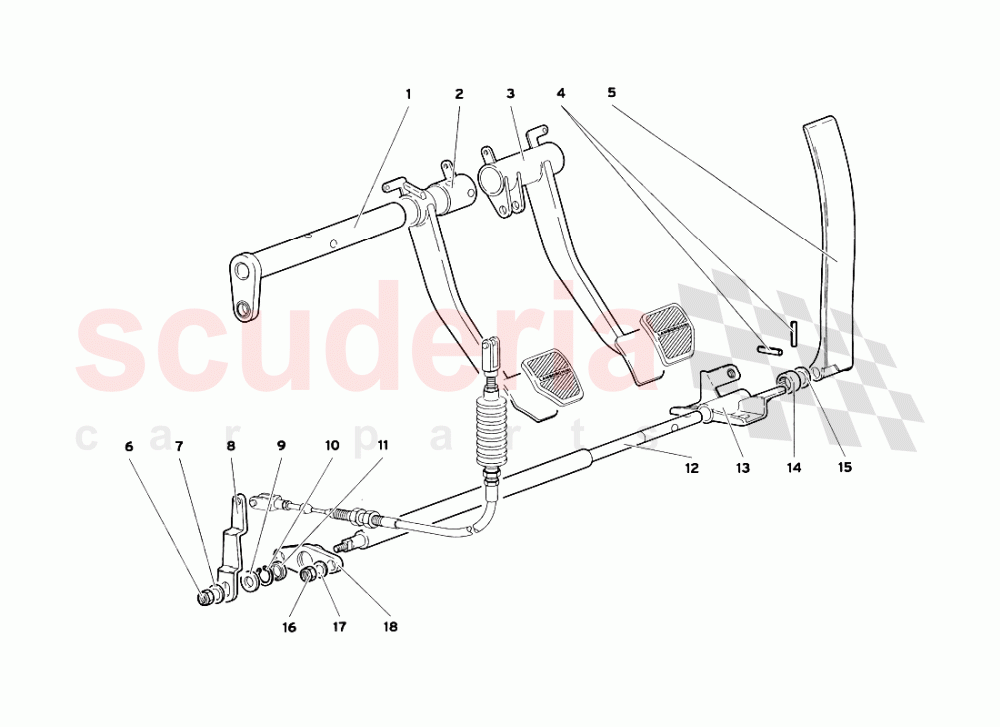 Pedals (Valid for GB and Australia - July 1999) of Lamborghini Lamborghini Diablo SV (1999)