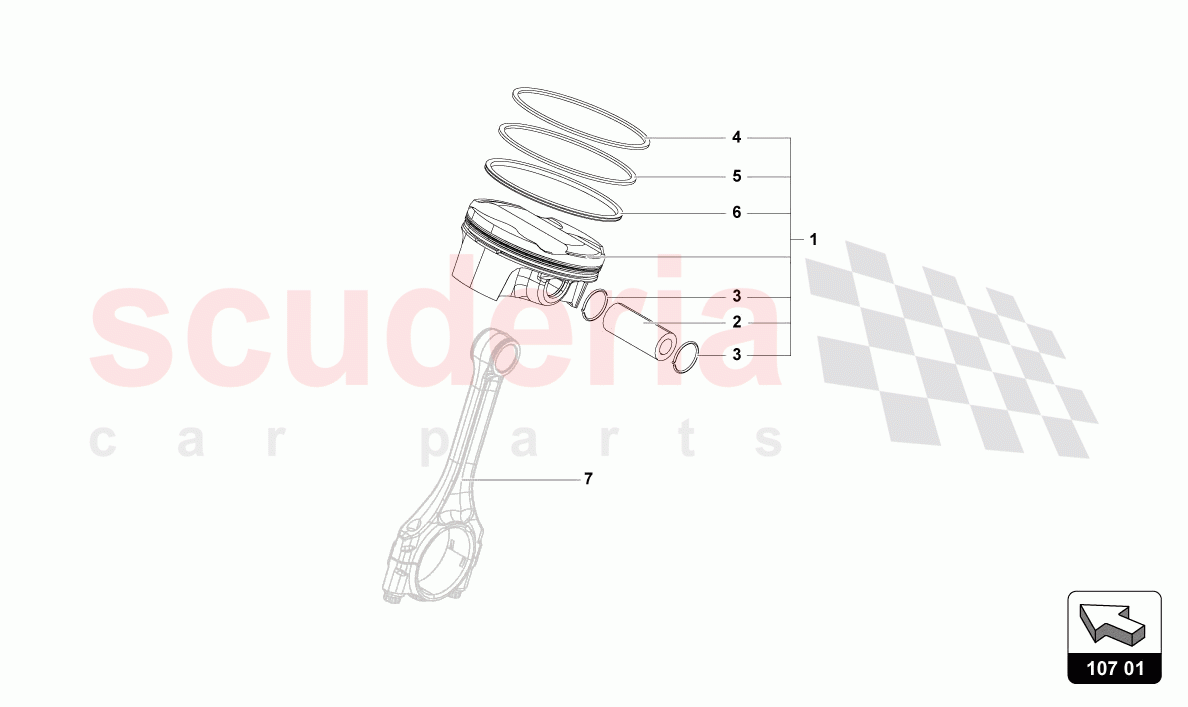 PISTON of Lamborghini Lamborghini Aventador LP780 Ultimae