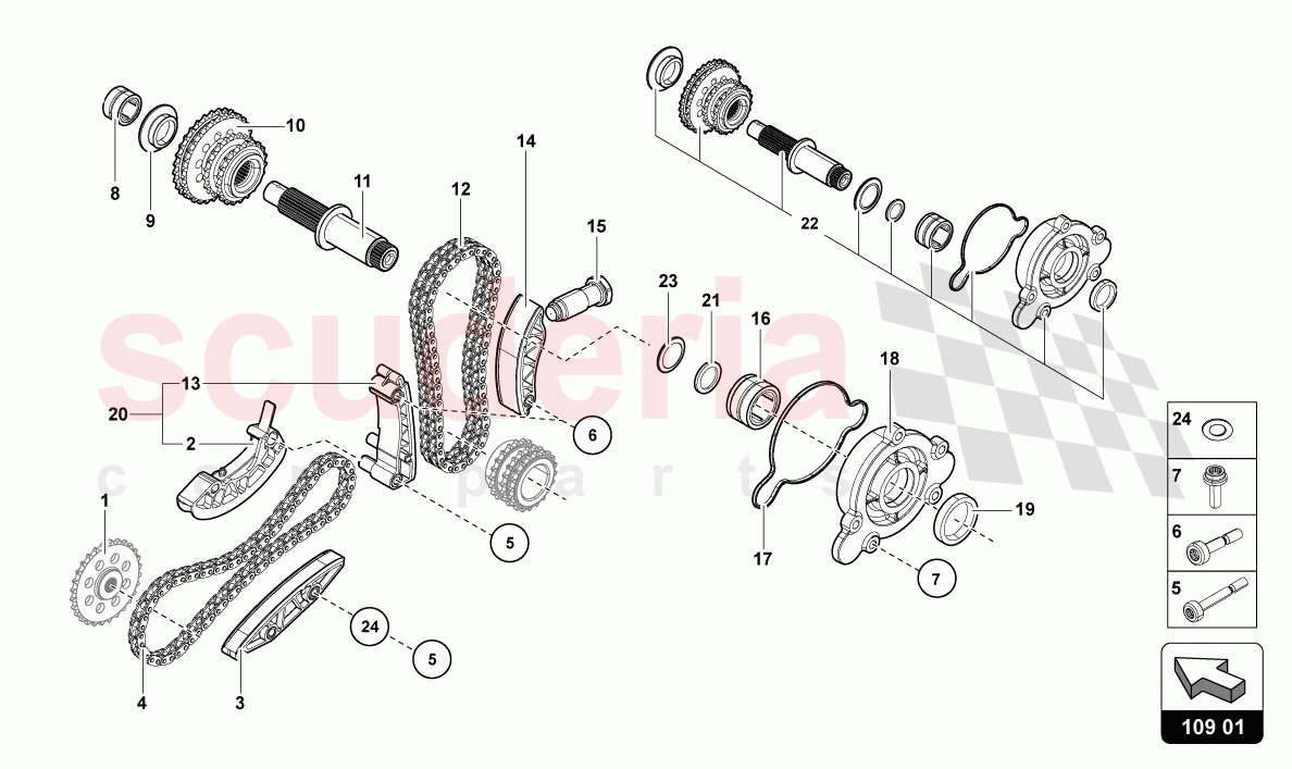TIMING CHAIN of Lamborghini Lamborghini Aventador LP780 Ultimae