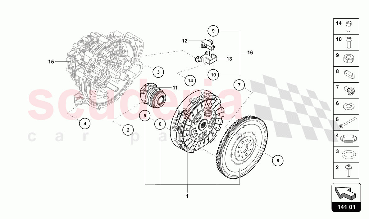 FLYWHEEL WITH CLUTCH of Lamborghini Lamborghini Aventador LP780 Ultimae