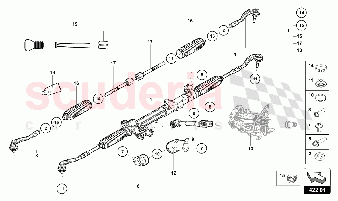 STEERING ROD of Lamborghini Lamborghini Aventador LP780 Ultimae