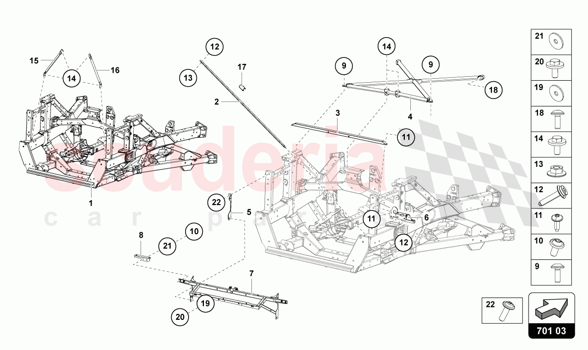 TRIM FRAME REAR PART of Lamborghini Lamborghini Aventador LP780 Ultimae
