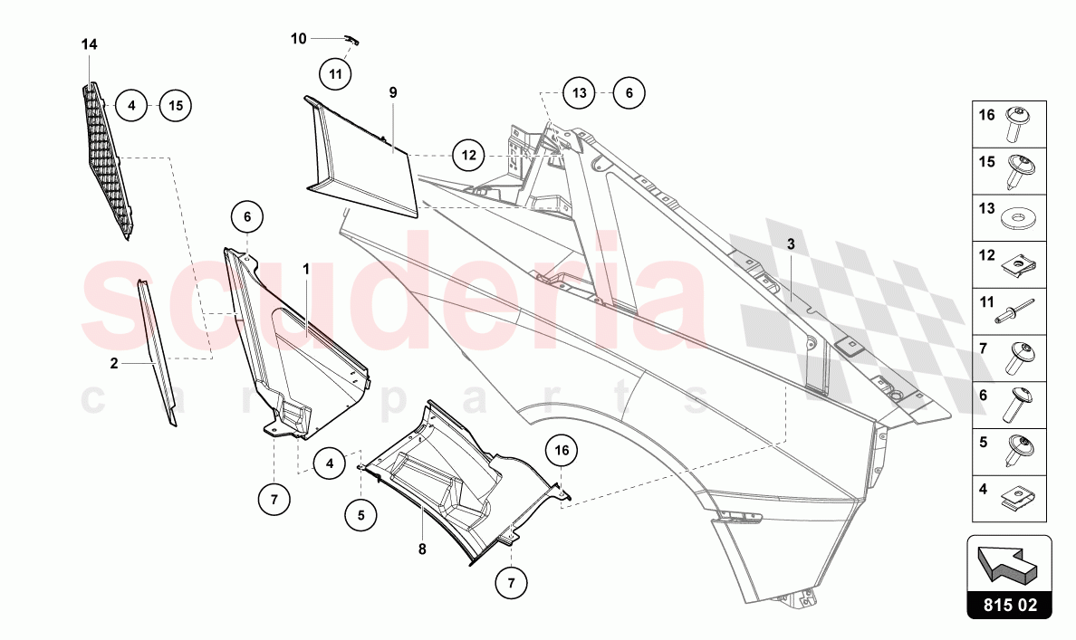 AIR INTAKE TRIM PLATE of Lamborghini Lamborghini Aventador LP780 Ultimae