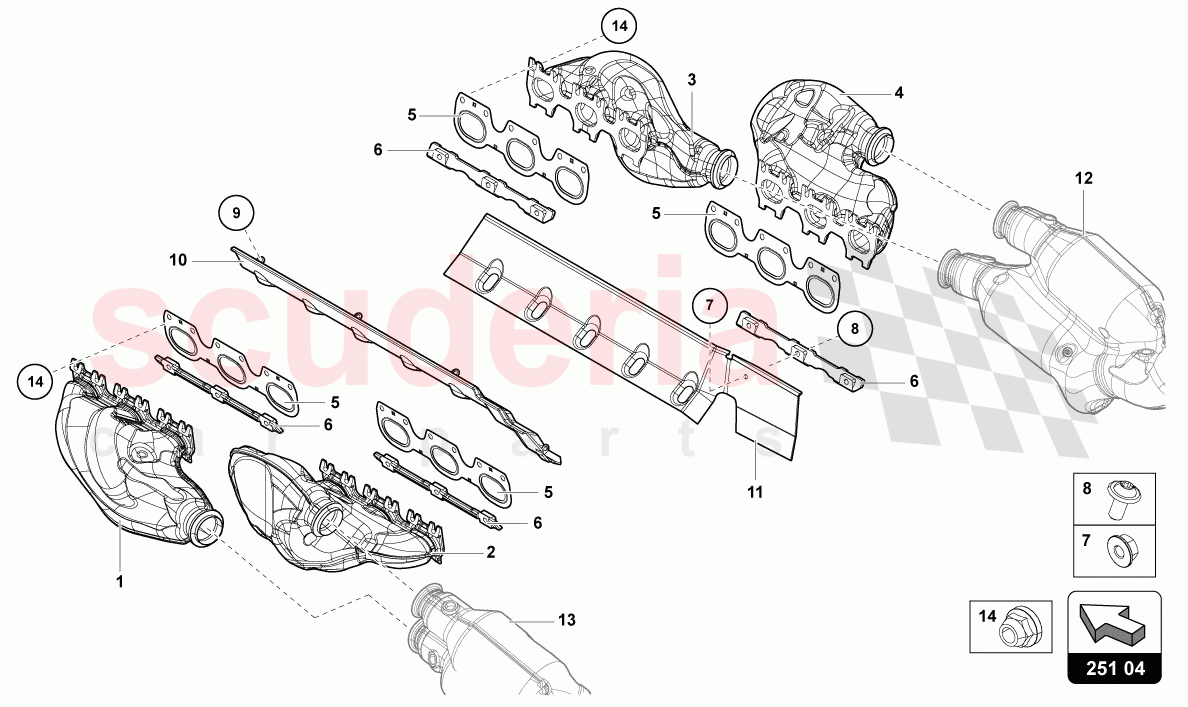 EXHAUST SYSTEM of Lamborghini Lamborghini Aventador LP780 Ultimae Roadster