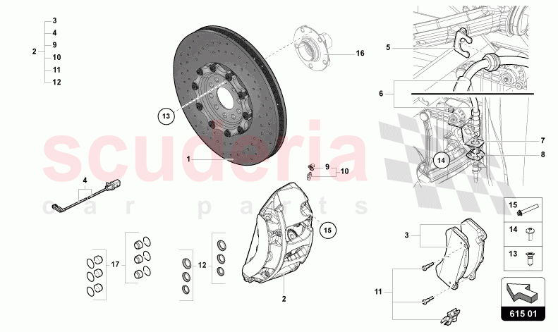 BRAKE DISC FRONT of Lamborghini Lamborghini Aventador LP780 Ultimae Roadster