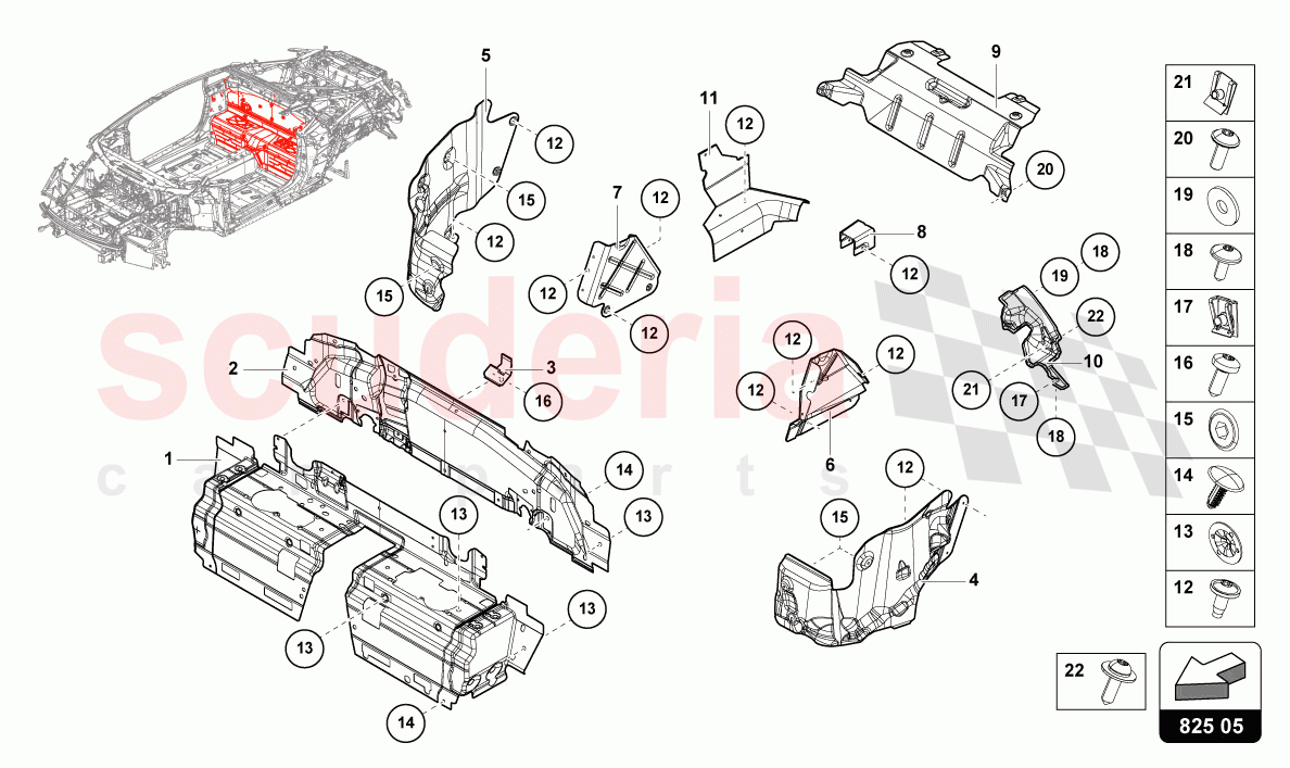 HEAT SHIELD of Lamborghini Lamborghini Huracan Evo Spyder 2WD
