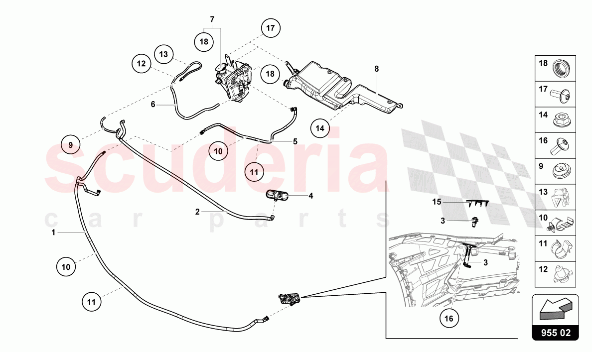 HEADLIGHT WASHER SYSTEM of Lamborghini Lamborghini Huracan Evo Spyder 2WD