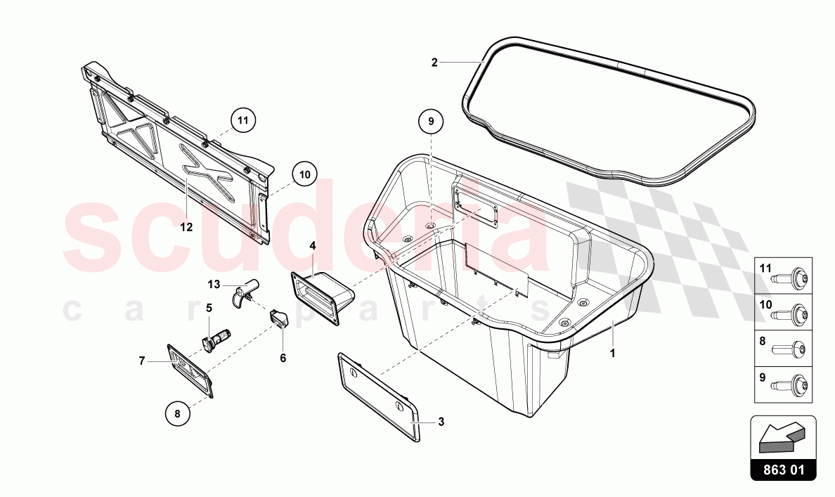 LUGGAGE COMPARTMENT LINING of Lamborghini Lamborghini Huracan Evo Spyder 2WD