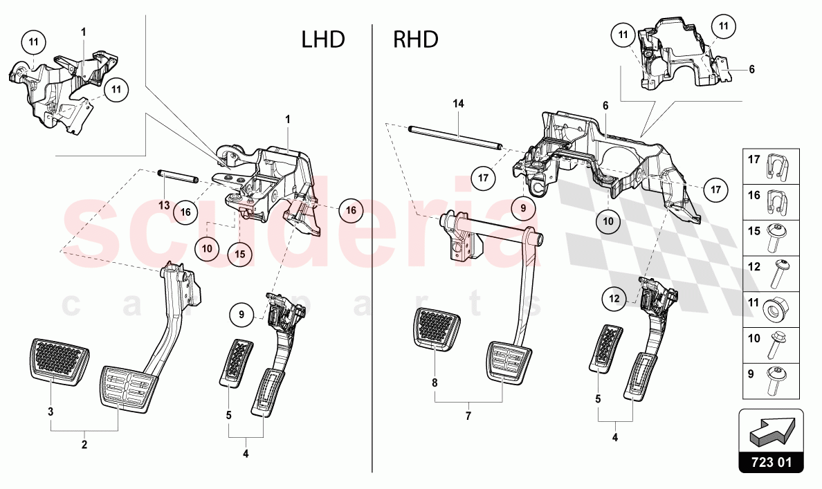 BRAKE AND ACCEL. LEVER MECH. of Lamborghini Lamborghini Urus S