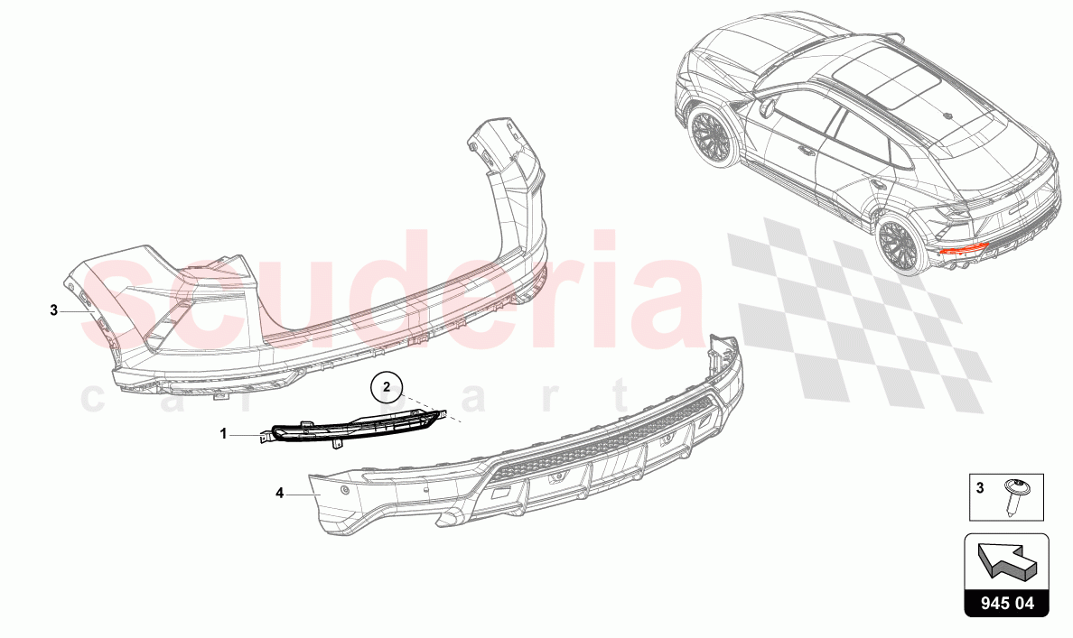 LED REAR FOG LIGHT of Lamborghini Lamborghini Urus S