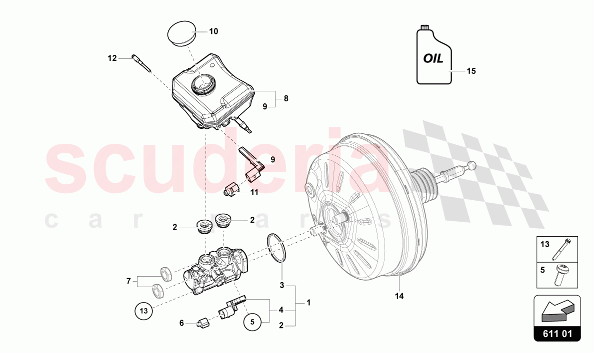 TANDEM BRAKE MASTER CYLINDER of Lamborghini Lamborghini Urus (2019-2022)