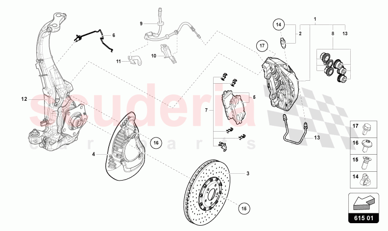 FIXED-CALLIPER BRAKE FRONT of Lamborghini Lamborghini Urus (2019-2022)