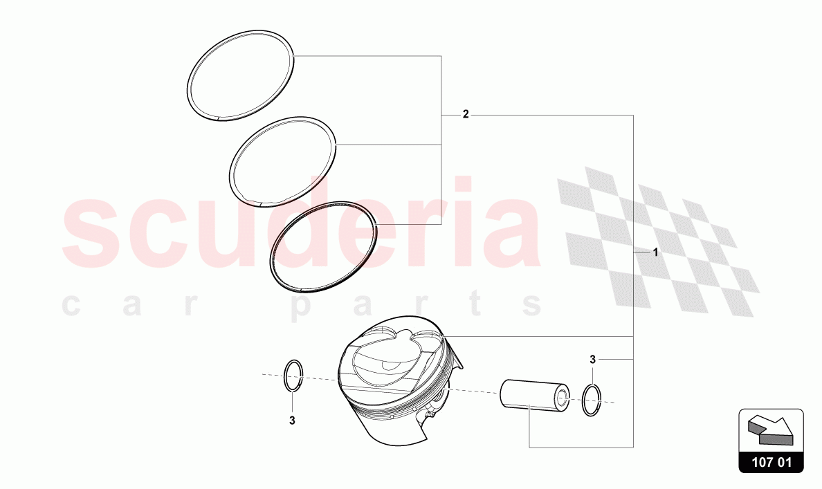 PISTON COMPLETE of Lamborghini Lamborghini Urus Performante
