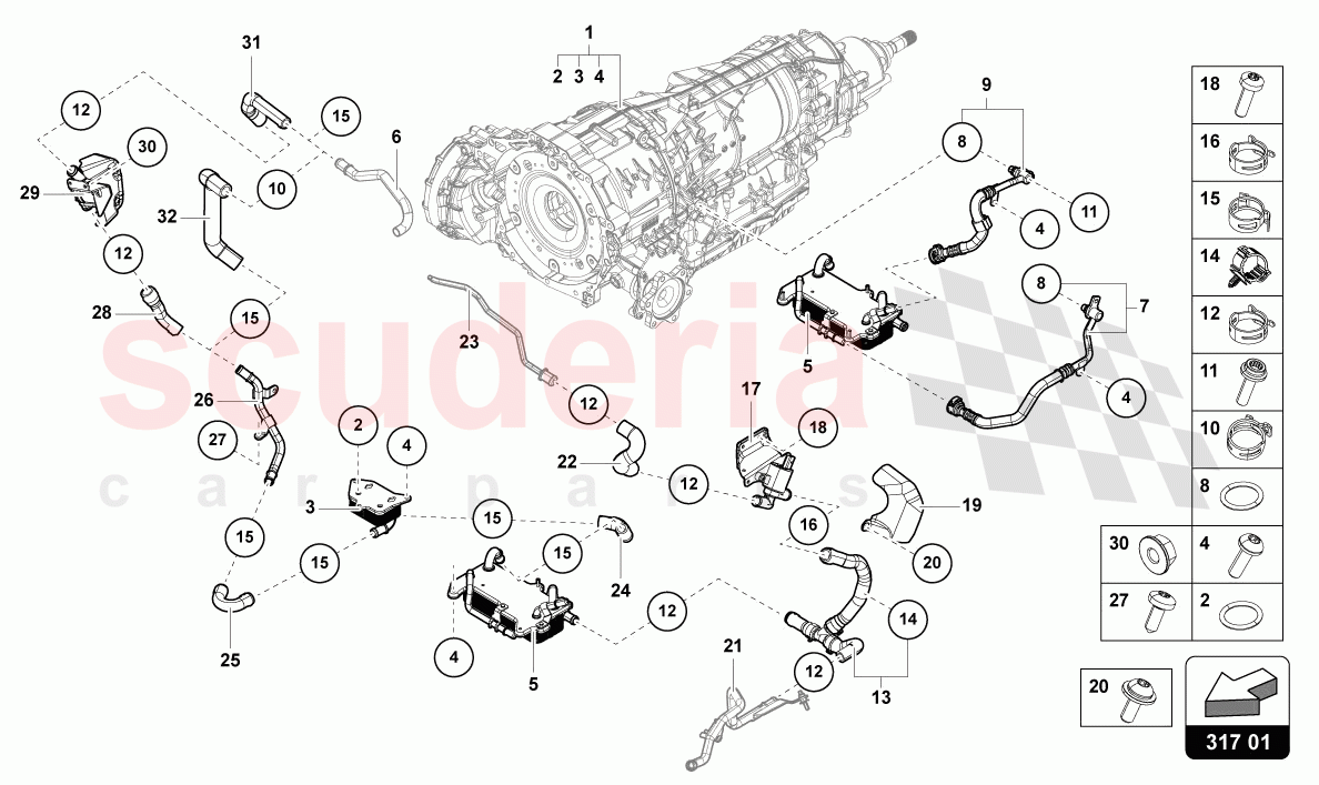COOLING SYSTEM FOR GEAR OIL of Lamborghini Lamborghini Urus Performante