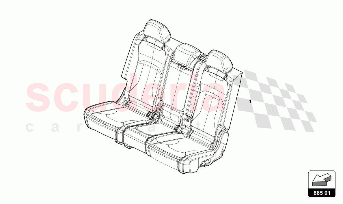 BENCH SEAT WITH BACKREST AND HEADREST of Lamborghini Lamborghini Urus Performante