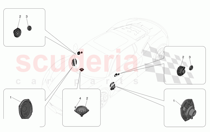 SOUND DIFFUSION SYSTEM of Maserati Maserati MC20 GT2 Stradale  Automatic 3.0 BT V6 2WD 630HP - 640HP