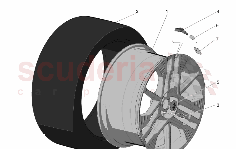 WHEELS AND TYRES of Maserati Maserati GranTurismo M189 FOLGORE  AUTOMATIC 4WD BEV 560 kW