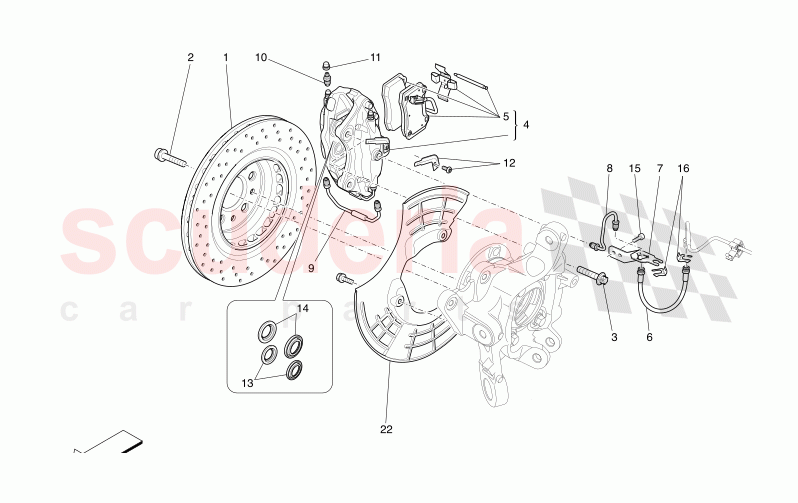 BRAKING DEVICES ON REAR WHEELS of Maserati Maserati Levante Modena Automatic 3.0 BT V6 4WD 350HP