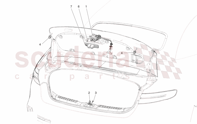 REAR LID OPENING CONTROL of Maserati Maserati GranCabrio M189    AUTOMATIC 4WD 3.0 BT V6 490 HP