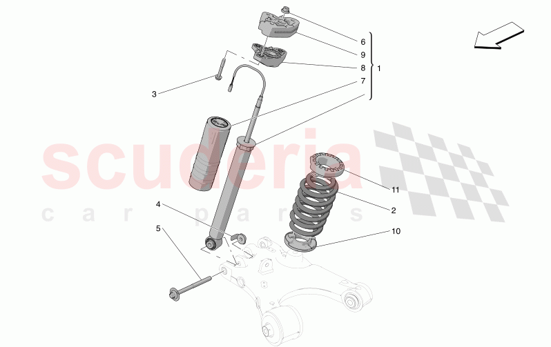 REAR SHOCK ABSORBER DEVICES of Maserati Maserati Grecale Modena Automatic 2.0 T4 4WD 330HP MHEV