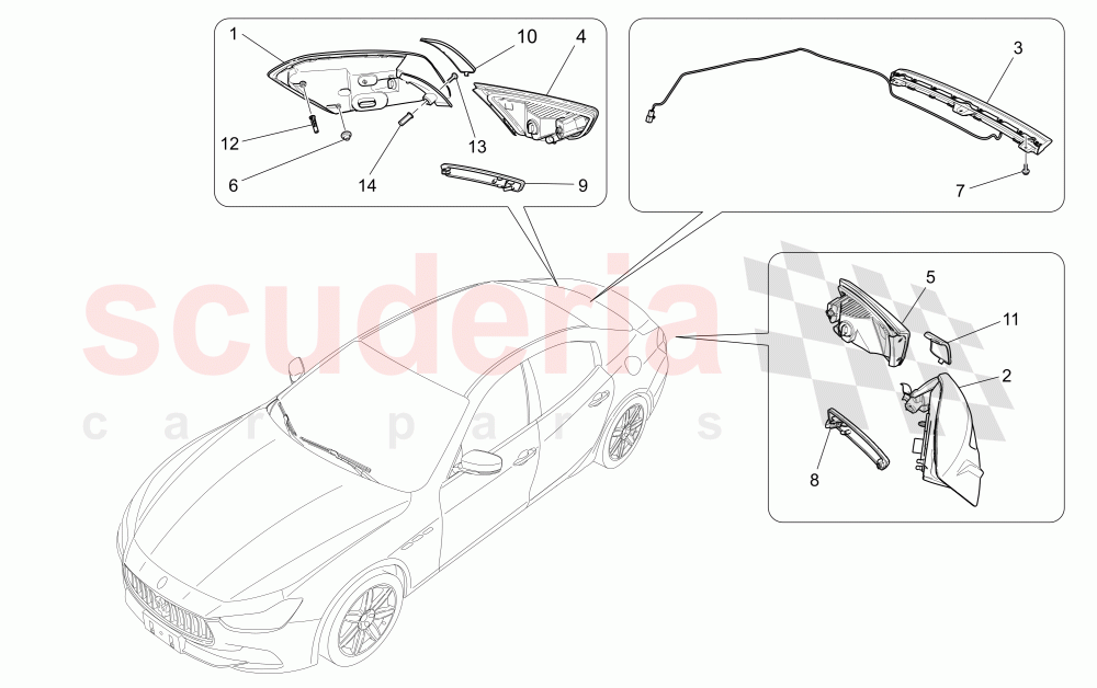 TAILLIGHT CLUSTERS of Maserati Maserati Ghibli (2014-2016) S