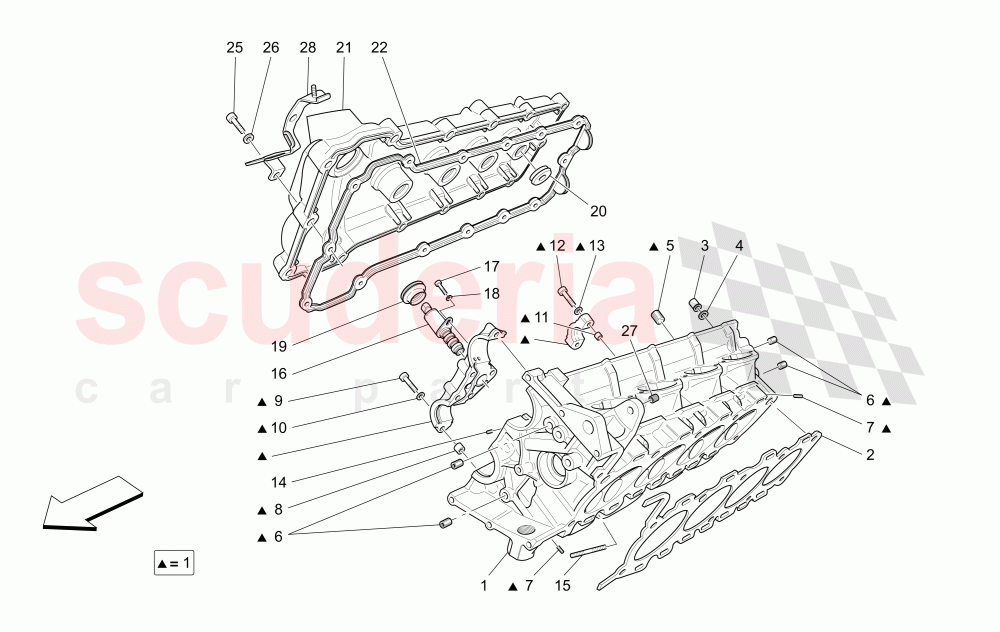 RH CYLINDER HEAD of Maserati Maserati GranTurismo (2017+) Sport Auto