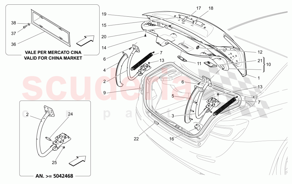REAR LID (Not available with: POWER LIFTGATE WITH KICK SENSOR) of Maserati Maserati Ghibli (2014-2016) Diesel