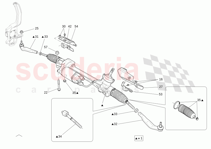 COMPLETE STEERING RACK UNIT of Maserati Maserati Levante Modena S Automatic 3.0 BT V6 4WD 430HP