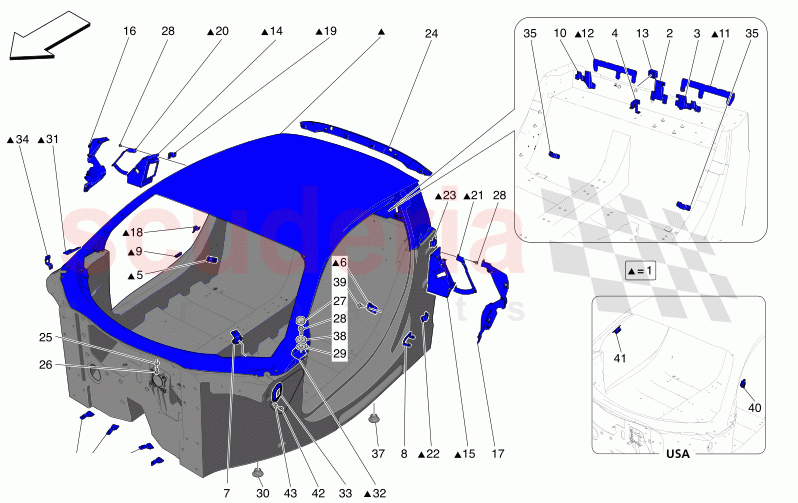 CENTRAL MONOCOQUE of Maserati Maserati MC20 Icona Automatic 3.0 BT V6 2WD 630HP