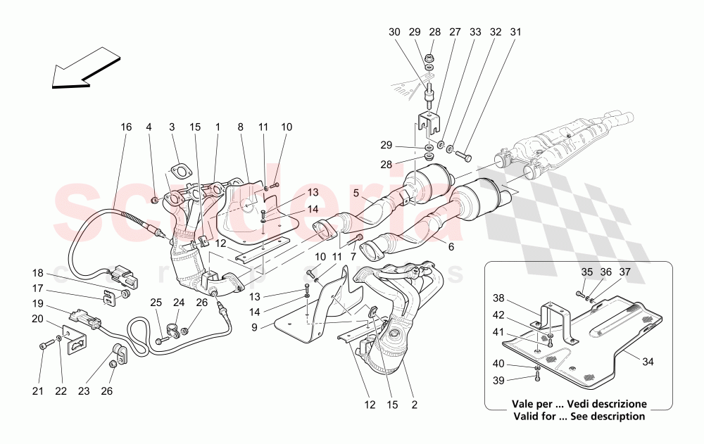 PRE-CATALYTIC CONVERTERS AND CATALYTIC CONVERTERS of Maserati Maserati GranSport Coupe (2005-2007)