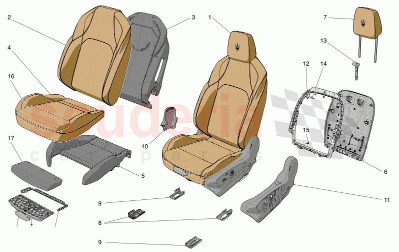 FRONT SEATS: TRIM PANELS of Maserati Maserati Grecale Modena Automatic 2.0 T4 4WD 250HP MHEV