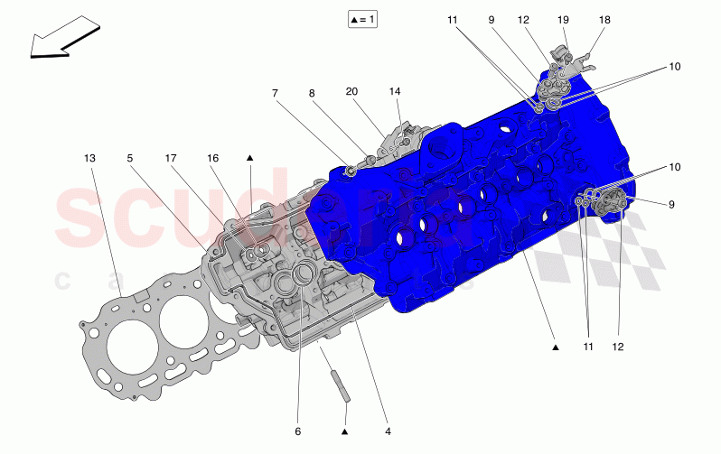LH CYLINDER HEAD of Maserati Maserati Grecale Trofeo Automatic 3.0 BT V6 530HP