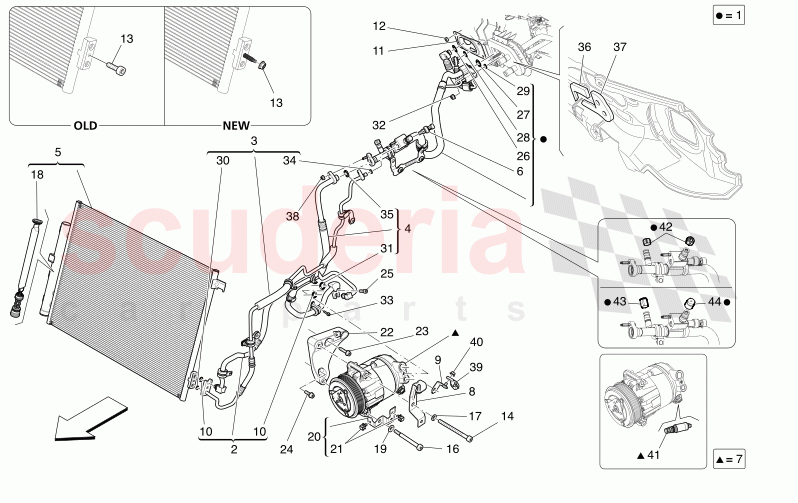 A/C UNIT: ENGINE COMPARTMENT DEVICES of Maserati Maserati Levante Modena Automatic 3.0 BT V6 4WD 350HP