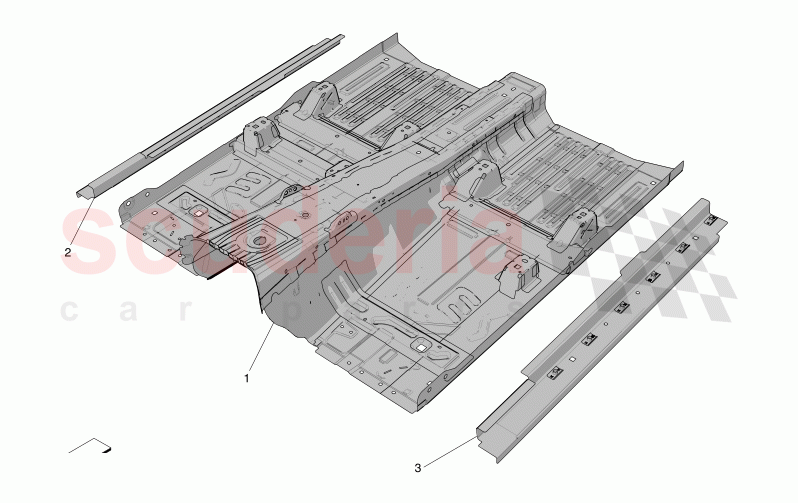 CENTRAL STRUCTURAL FRAMES AND SHEET PANELS of Maserati Maserati Grecale Folgore Automatic 4WD BEV 400 kW