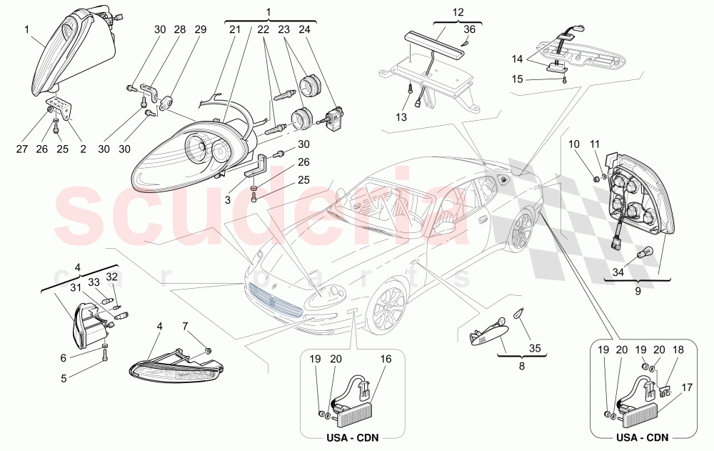LIGHT CLUSTERS of Maserati Maserati 4200 Coupe (2005-2007) CC